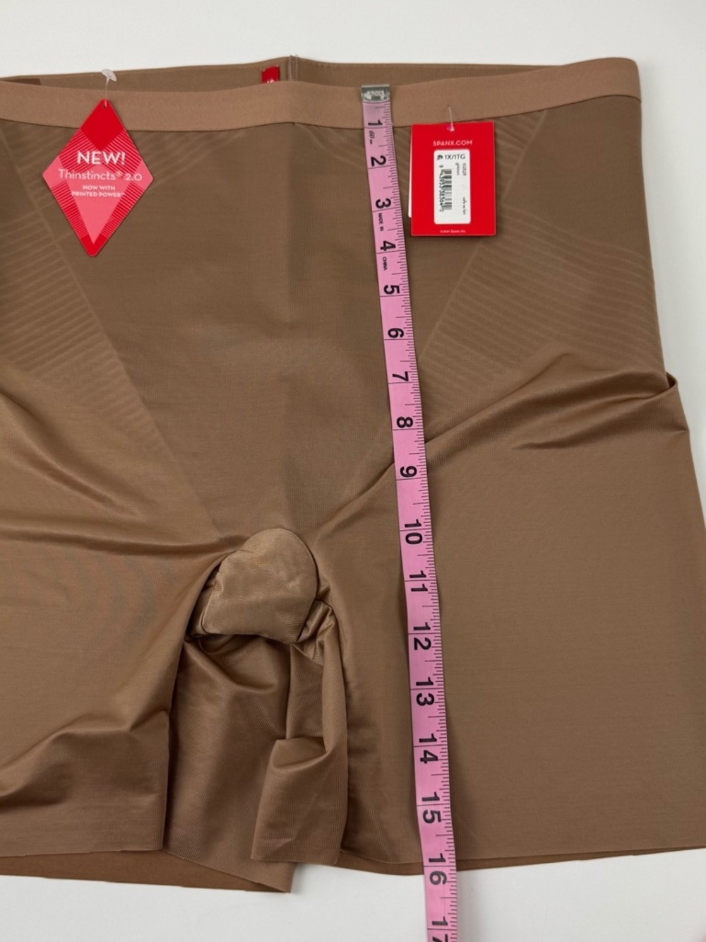 Spanx SPANXshape Invisible Girlshort Thinstincts 2.0 Cafe Au Lait 1X 10252R NWT - Picture 12 of 12
